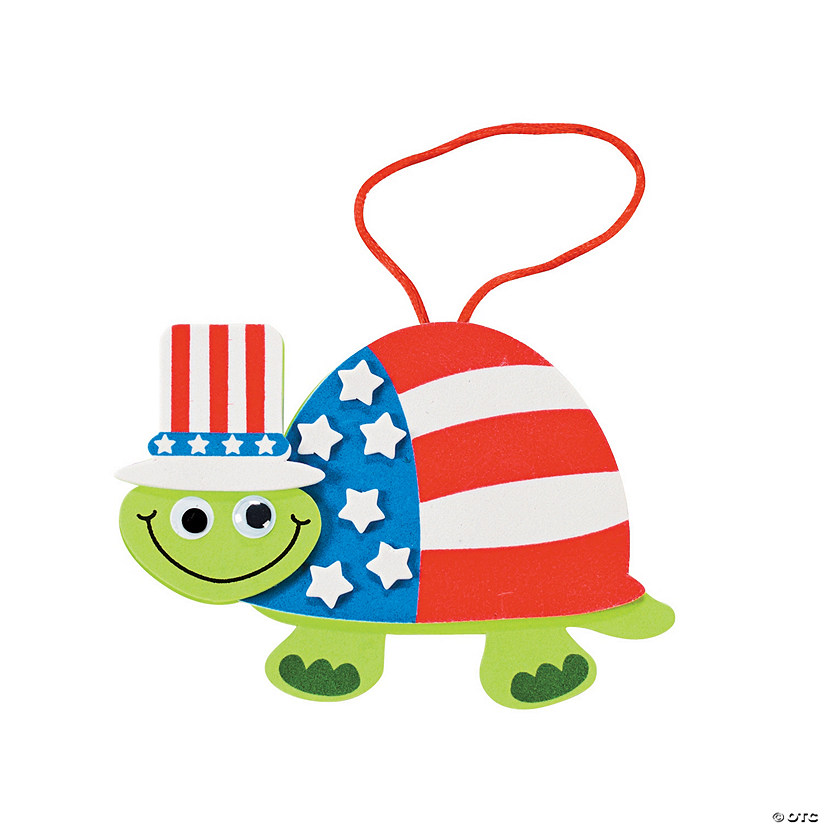 Patriotic Turtle Ornament Craft Kit - Makes 12 Image