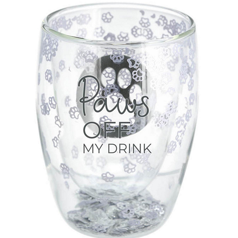 Paws Off My Drink Double Walled Stemless Wine Glass 10 oz Image