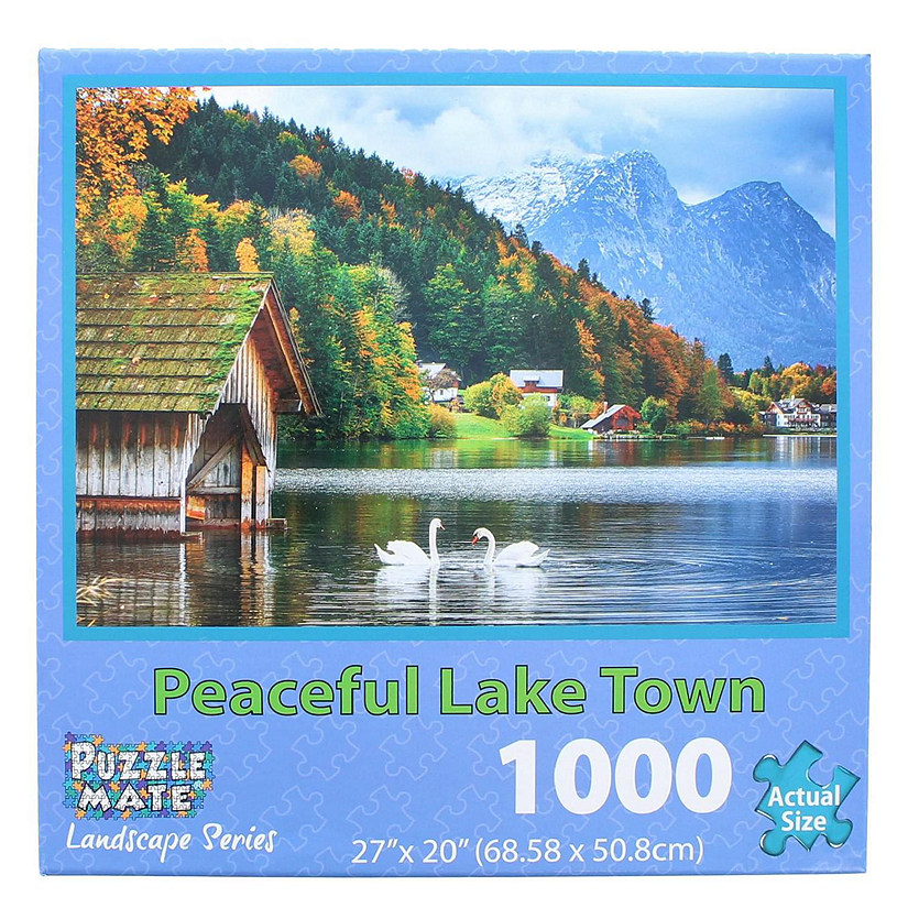 Peaceful Lake Town 1000 Piece Jigsaw Puzzle Image