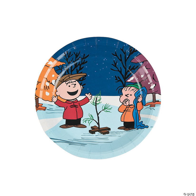 Peanuts&#174; Christmas Party Paper Dessert Plates - 8 Ct. Image