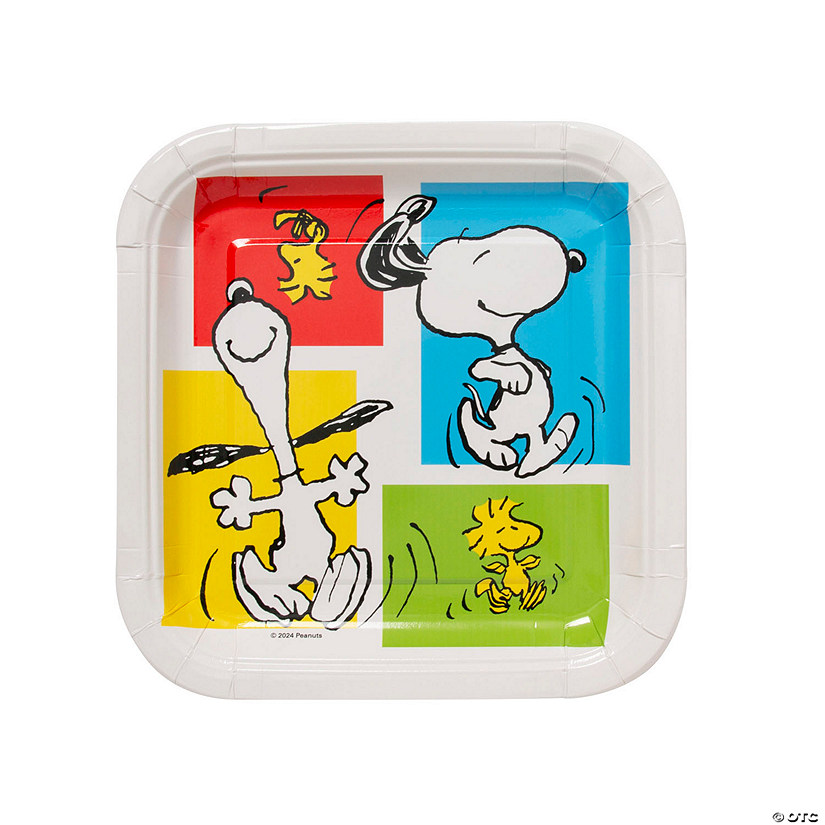 Peanuts<sup>&#174;</sup> Snoopy & Woodstock Square Paper Dinner Plates - 8 Ct. Image