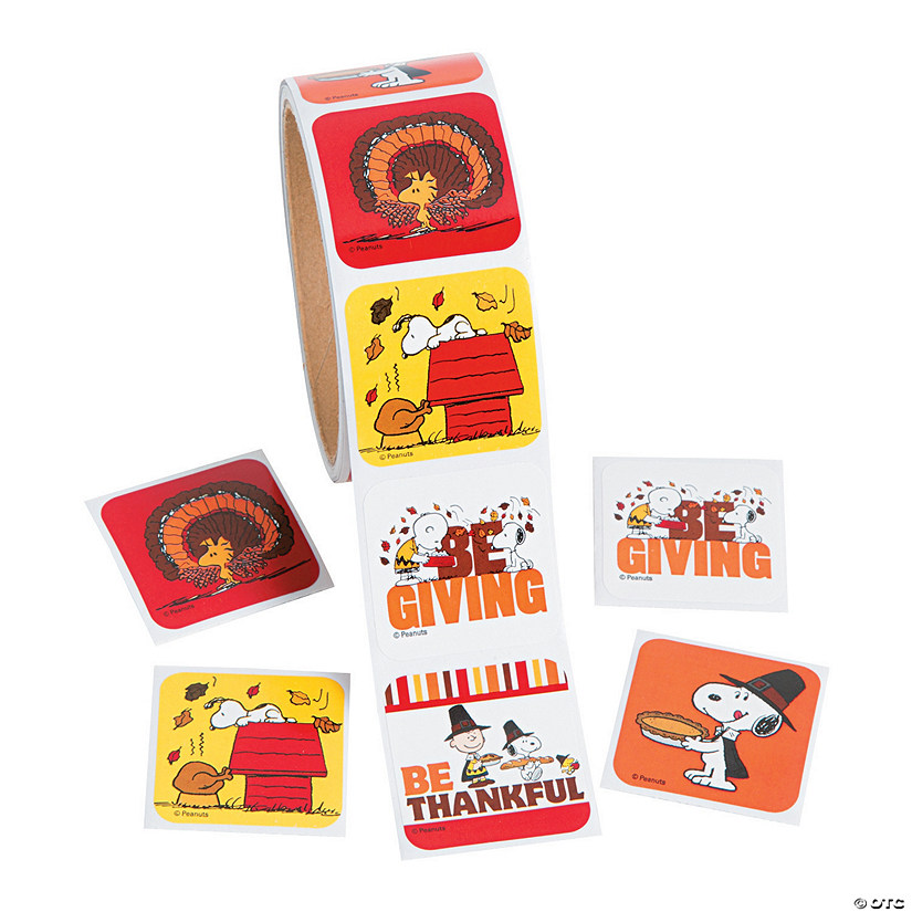 Peanuts<sup>&#174;</sup> Thanksgiving Sticker Roll - 100 Pc. Image