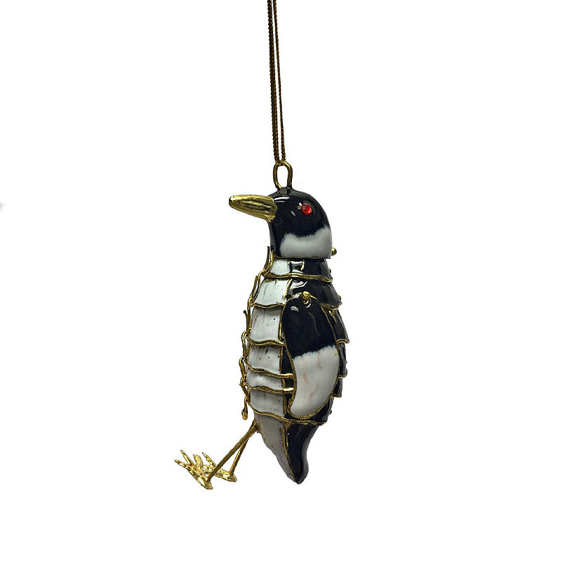 Penguin Articulated Cloisonne Metal Christmas Tree Ornament Animal Bird New Image