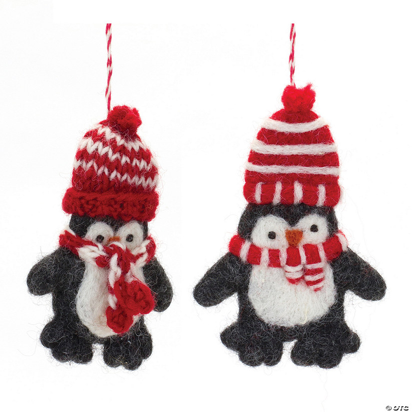 Penguin Ornament (Set Of 6) 4.5"H Wool Image