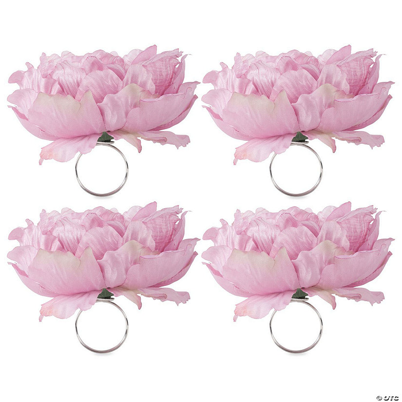 Peony Flower Napkin Ring (Set Of 4) Image
