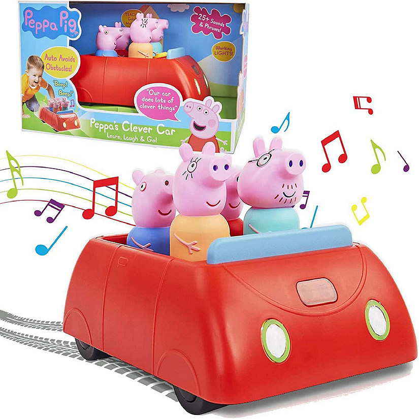 Peppa Pig's Family Red Clever Car Lights Sounds George Daddy Mummy Pig WOW! Stuff Image
