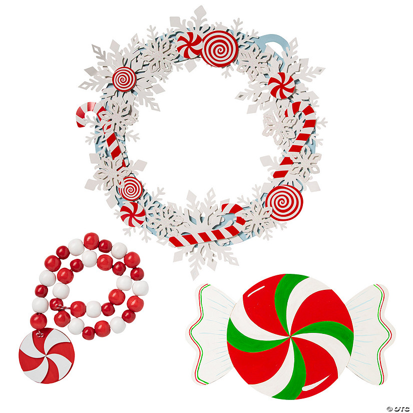 Peppermint Christmas Decoration Craft Kit Assortment - Makes 5 Image