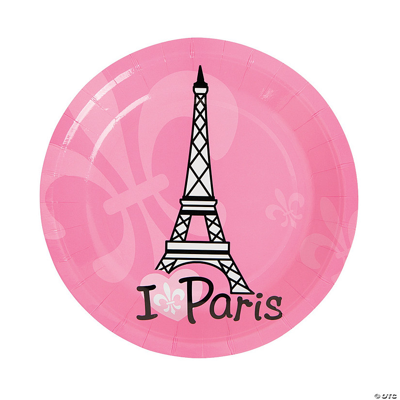 Perfectly Paris Party Eiffel Tower Paper Dessert Plates - 8 Ct. Image