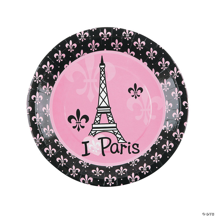 Perfectly Paris Party Eiffel Tower Paper Dinner Plates - 8 Ct. Image