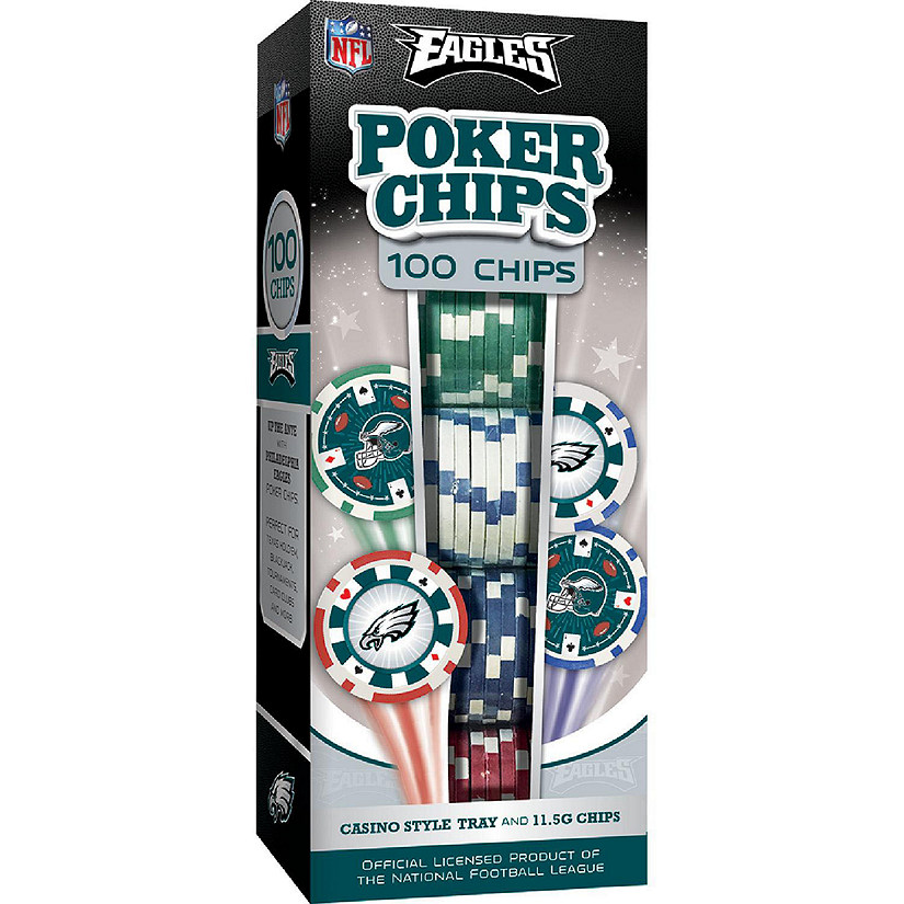 Philadelphia Eagles 100 Piece Poker Chips Image
