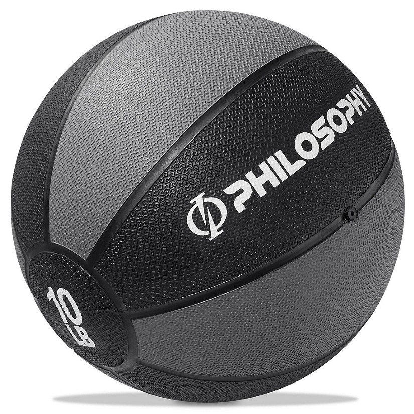 Philosophy Gym Medicine Ball, 10 LB - Weighted Fitness Non-Slip Ball Image