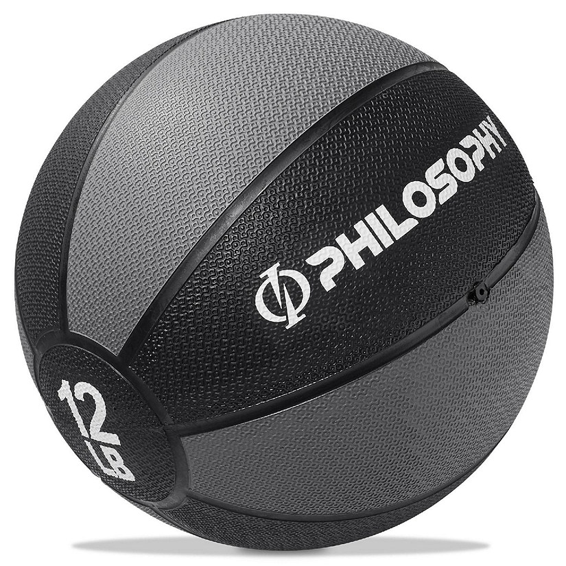 Philosophy Gym Medicine Ball, 12 LB - Weighted Fitness Non-Slip Ball Image