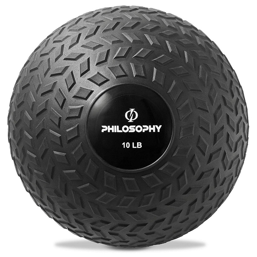 Philosophy Gym Slam Ball, 10 LB - Weighted Medicine Fitness Ball with Easy Grip Tread Image
