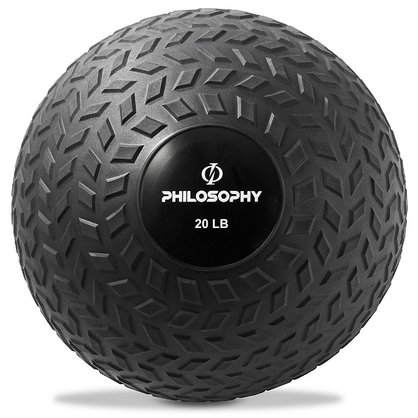 Philosophy Gym Slam Ball, 20 LB - Weighted Medicine Fitness Ball with Easy Grip Tread Image