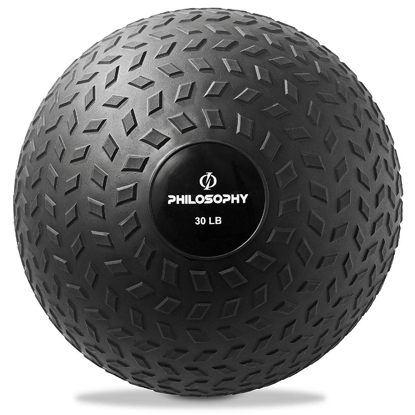 Philosophy Gym Slam Ball, 30 LB - Weighted Medicine Fitness Ball with Easy Grip Tread Image