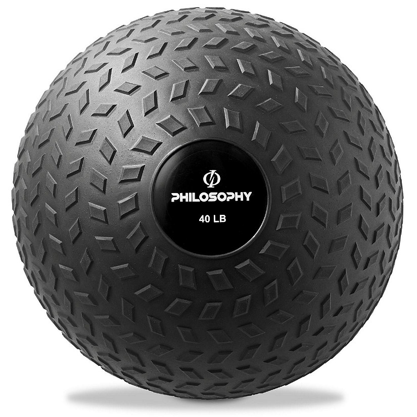 Philosophy Gym Slam Ball, 40 LB - Weighted Medicine Fitness Ball with Easy Grip Tread Image