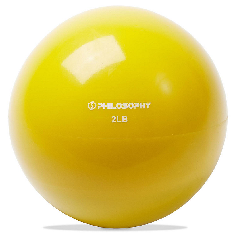 Philosophy Gym Toning Ball, 2 LB, Yellow - Soft Weighted Mini Medicine Ball Image