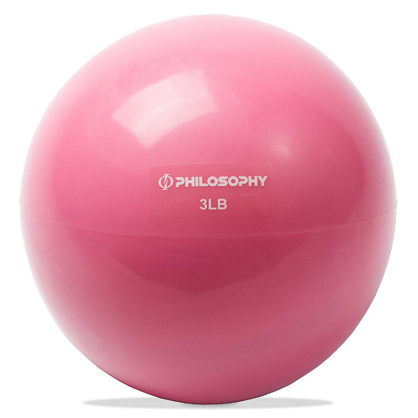 Philosophy Gym Toning Ball, 3 LB, Pink - Soft Weighted Mini Medicine Ball Image