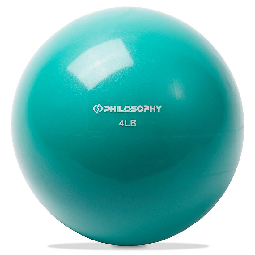 Philosophy Gym Toning Ball, 4 LB, Teal - Soft Weighted Mini Medicine Bal Image