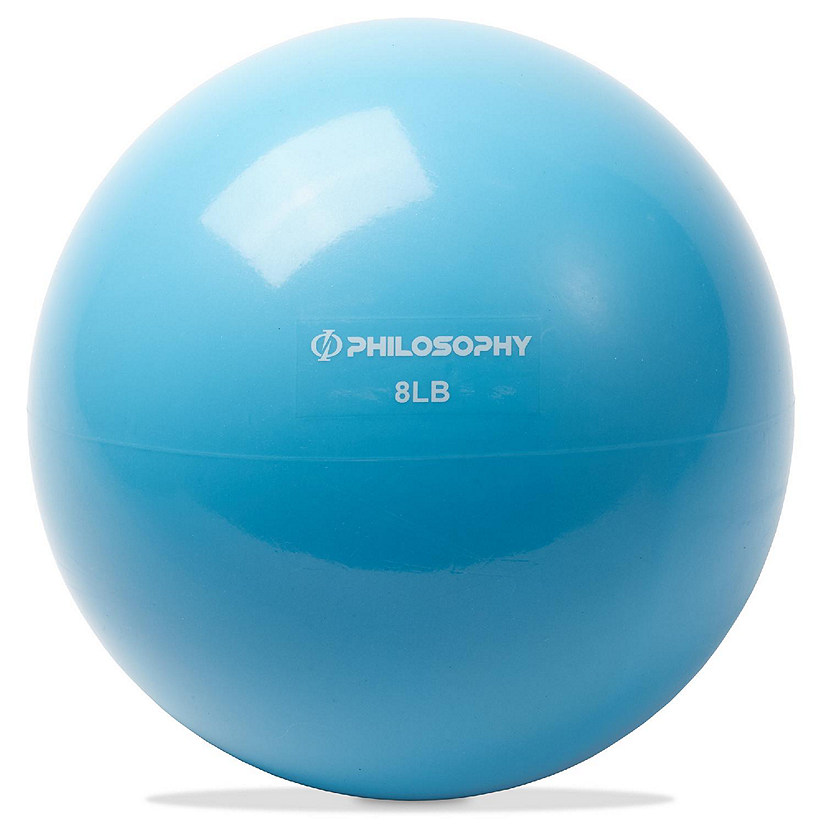 Philosophy Gym Toning Ball, 8 LB, Blue - Soft Weighted Mini Medicine Ball Image