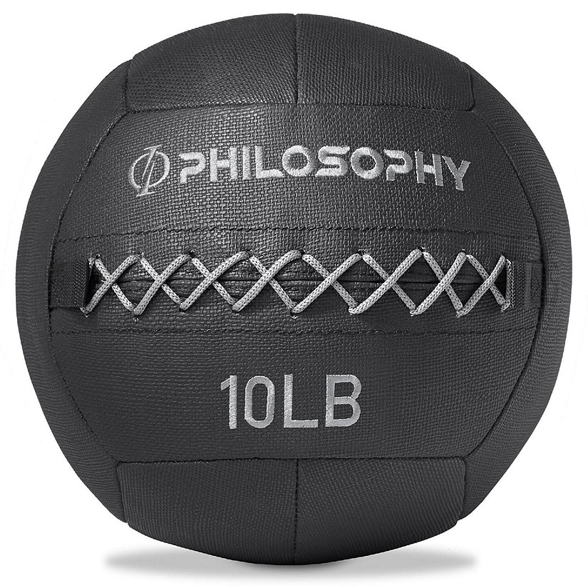 Philosophy Gym Wall Ball, 10 LB - Soft Shell Weighted Medicine Ball with Non-Slip Grip Image