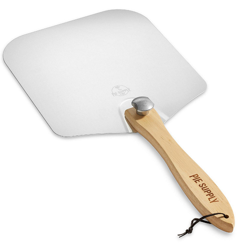 Pie Supply 12" x 14" Aluminum Pizza Peel Paddle w/ Foldable Handle for Baking Oven & Grill Image