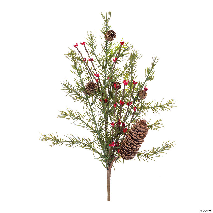 Pine With Berry & Cone Spray (Set Of 6) 20"H Plastic Image