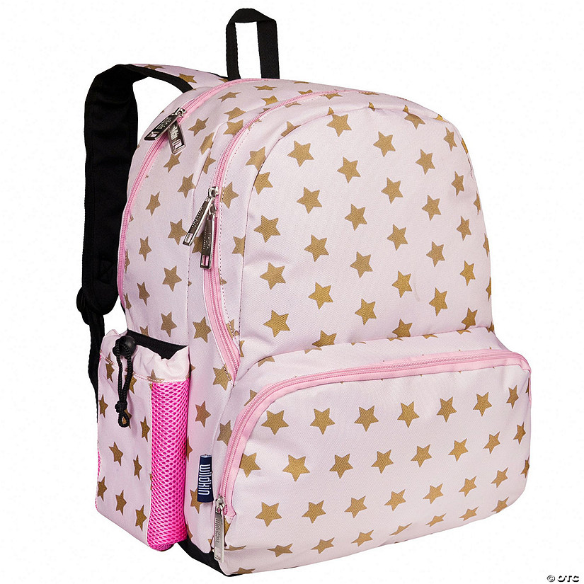 Pink and Gold Stars 17 Inch Backpack Image