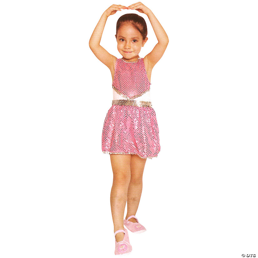 Pink and White Ballerina Leotard Girl Child Halloween Costume - Medium Image