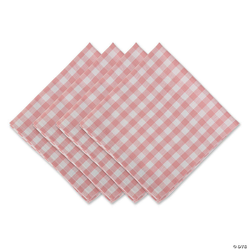 Pink & White Gingham Napkin Set/4 Image