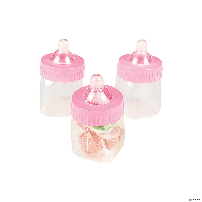 Pink Baby Bottle Favor Containers - 12 Pc. Image