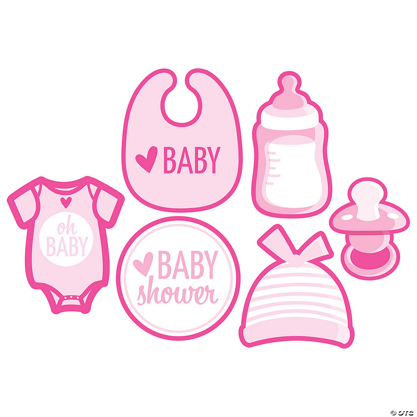 Pink Baby Shower Cutouts - 6 Pc. Image