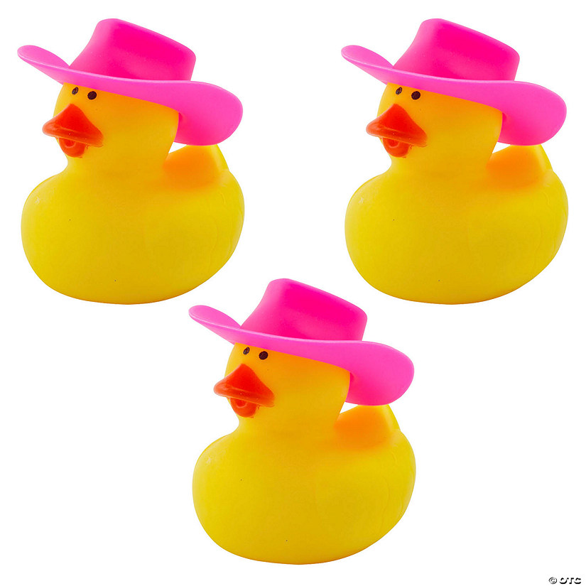 Pink Cowboy Hat Rubber Ducks Kit for 24 Image