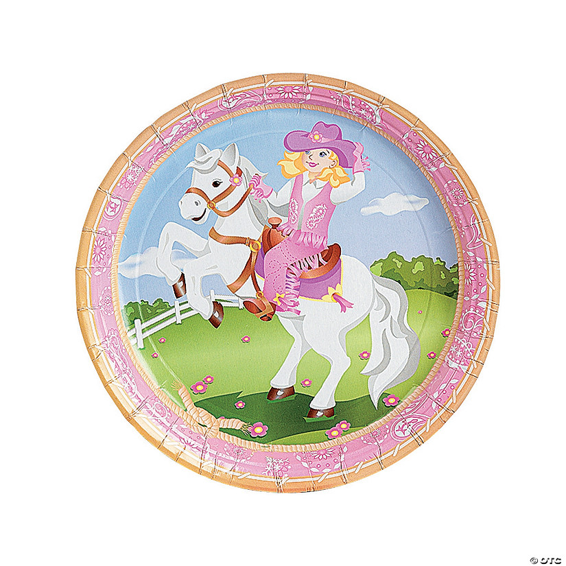Pink Cowgirl Party Paper Dinner Plates - 8 Ct. Image