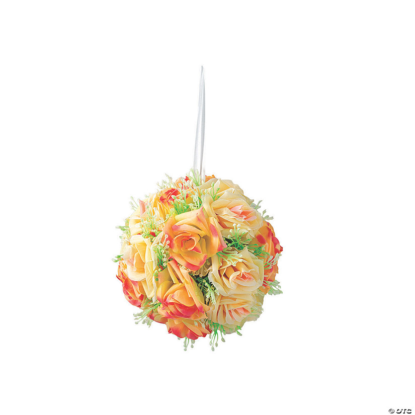 Pink Floral Kissing Ball with Greenery Accents Image