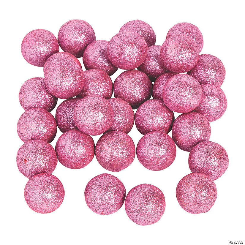 Pink Glitter Ball Vase Filler - 40 Pc. Image
