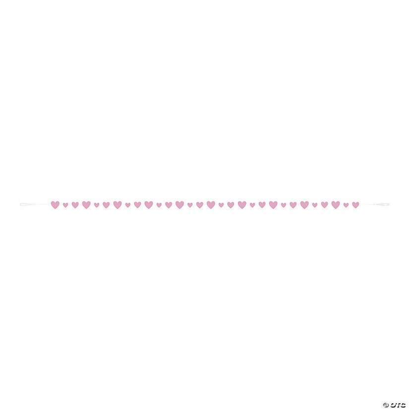 Pink Hearts Baby Shower Cutout Garland Image