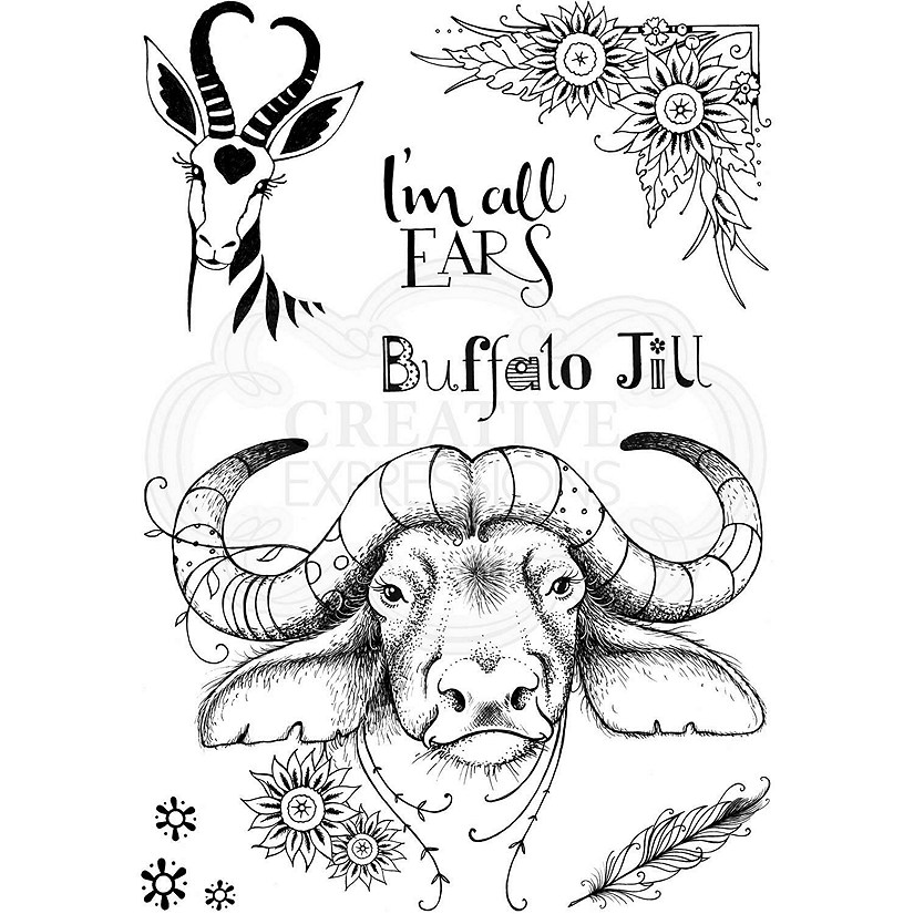 Pink Ink Designs  Buffalo Jill A5 Clear Stamp Image