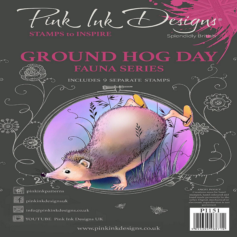 Pink Ink Designs Groundhog Day 6 in x 8 in Clear Stamp Set Image