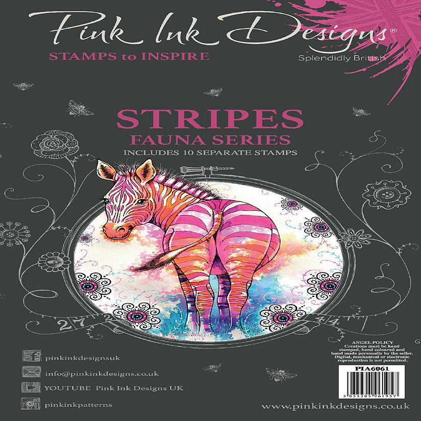 Pink Ink Designs Stripes A6 Clear Stamp Set Image