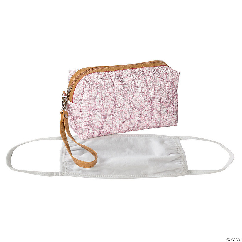 Pink Makeup Bag with Faux Leather Trim Image
