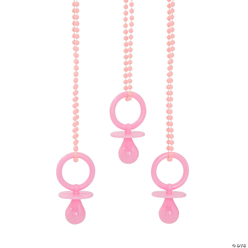 Pink Pacifier Necklaces - 24 Pc. Image