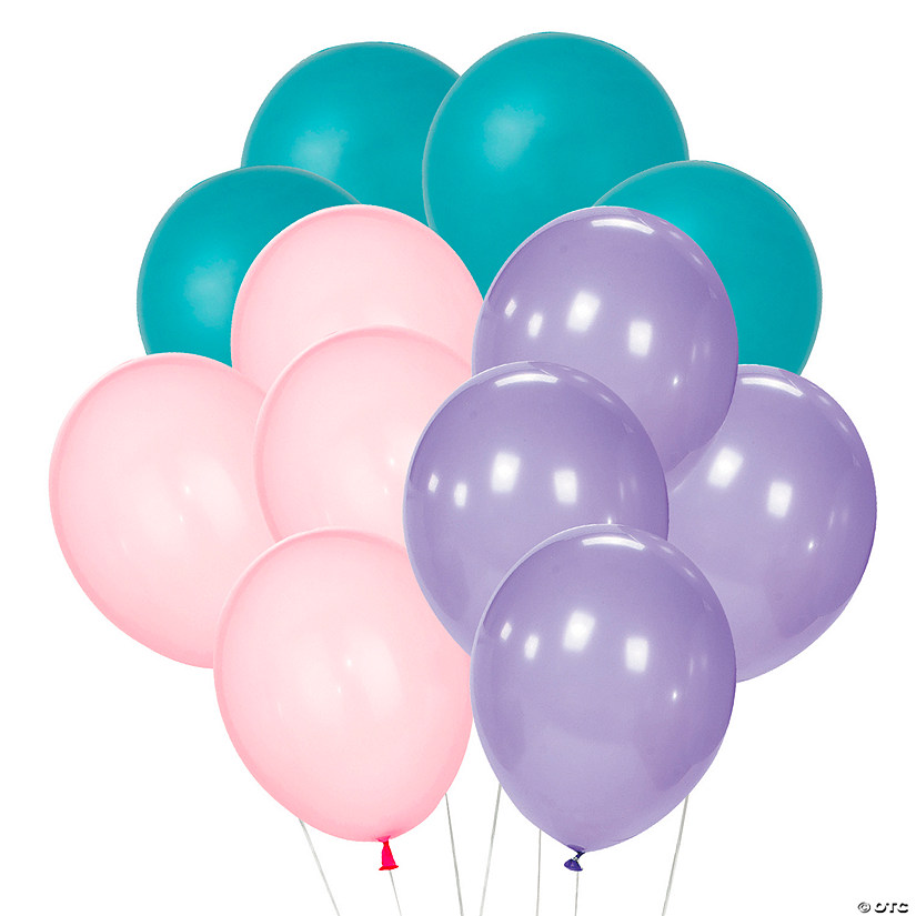 Pink, Purple & Turquoise Balloon Bouquet - 73 Pc. Image