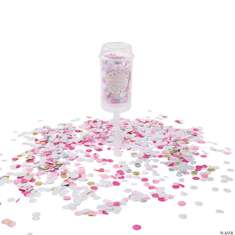 Pink Push-Up Confetti Poppers - 2 Pc. Image