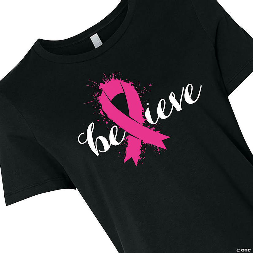 Pink Ribbon Believe Women's T-Shirt Image