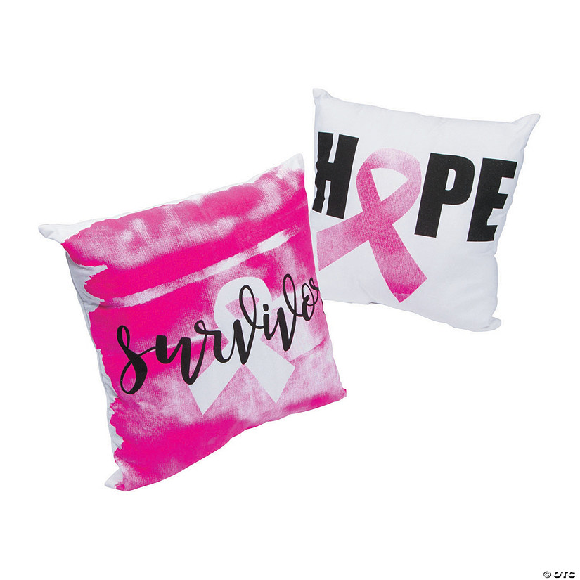 Pink Ribbon Throw Pillows - 2 Pc. Image