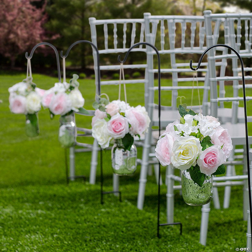 Pink Rose & Hydrangea Floral Bouquet Outdoor Aisle Decorating Kit - Makes 12 Image