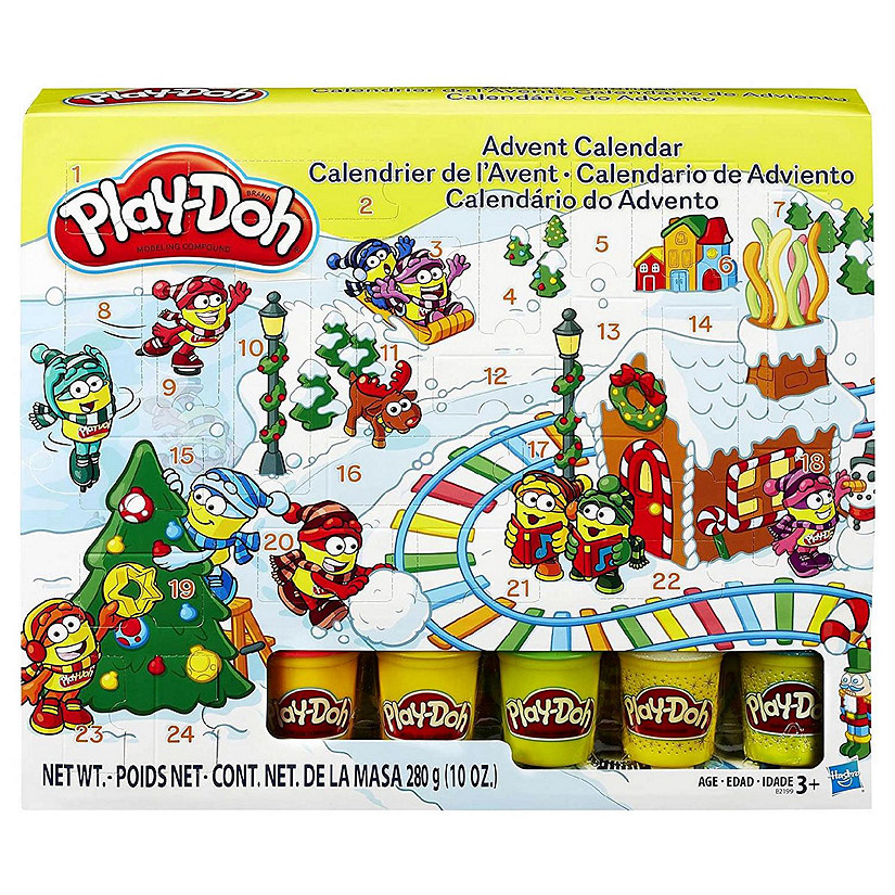Play-Doh Christmas Advent Calendar 5ct Cans Holiday Modeling Toy Winter Themed Hasbro Image