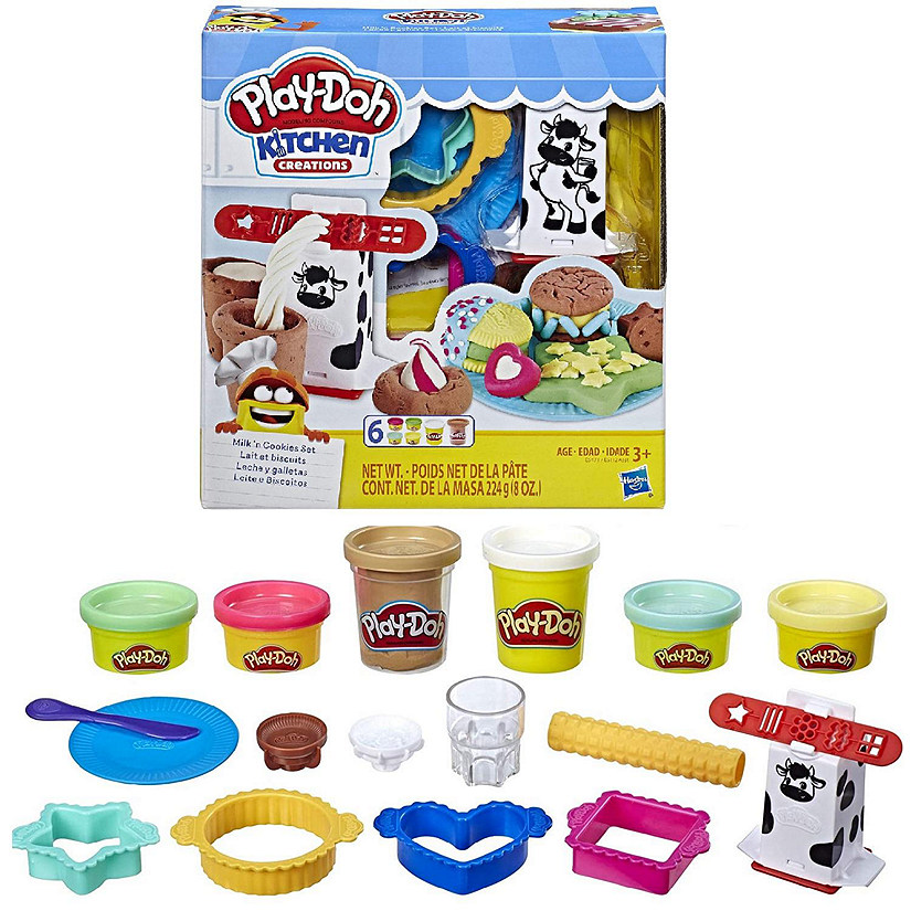 Play-Doh Kitchen Creations Milk and Cookies Set with 6 Colors Image