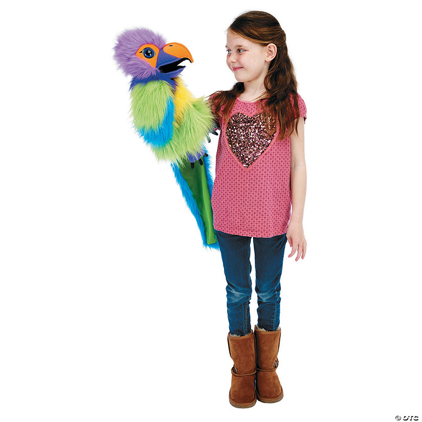Plum Parakeet Large Bird Plush Puppet Image
